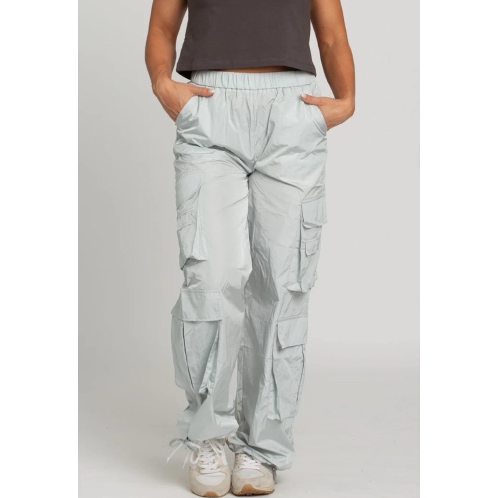 Gold Hinge Ice Gray Parachute Pants XS